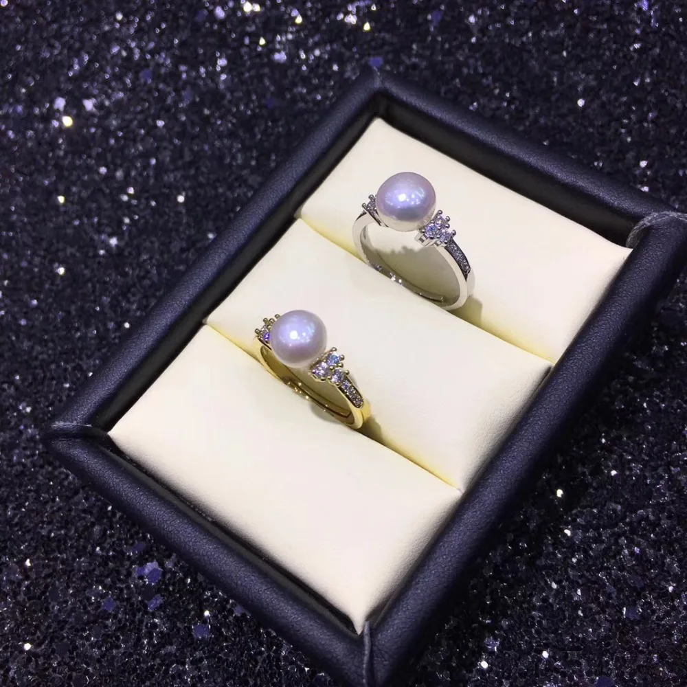 

Silver Gold Color Free Size Adjustable Ring Settings Findings Mounts Parts for Oyster Edison Pearls Coral Jade Beads Stones