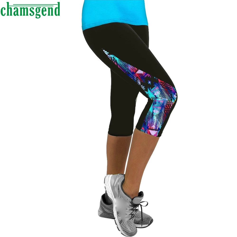 Женские спортивные Леггинсы с цветочным принтом CHAMSGEND летние повседневные штаны
