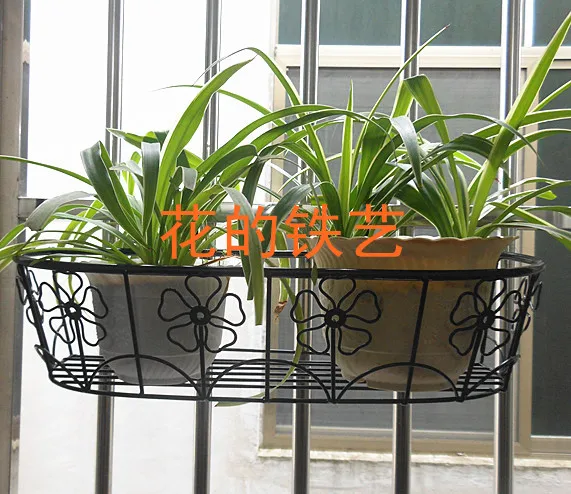 Iron balcony railing fence hook spider flower pots flower