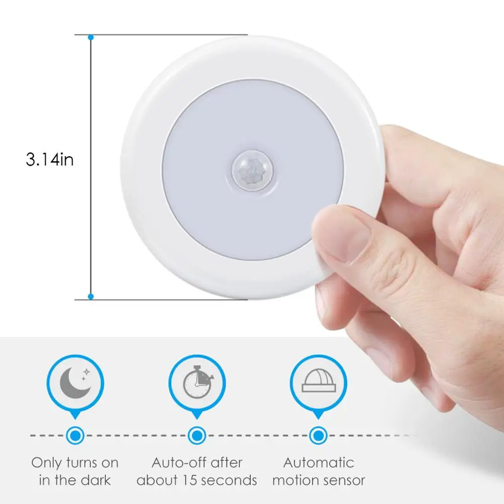  AMIR 3/6pcs LED Night Light Motion Sensor Control Light Mini Wireless Detector Wall Lamp Emergency  - 32999280339