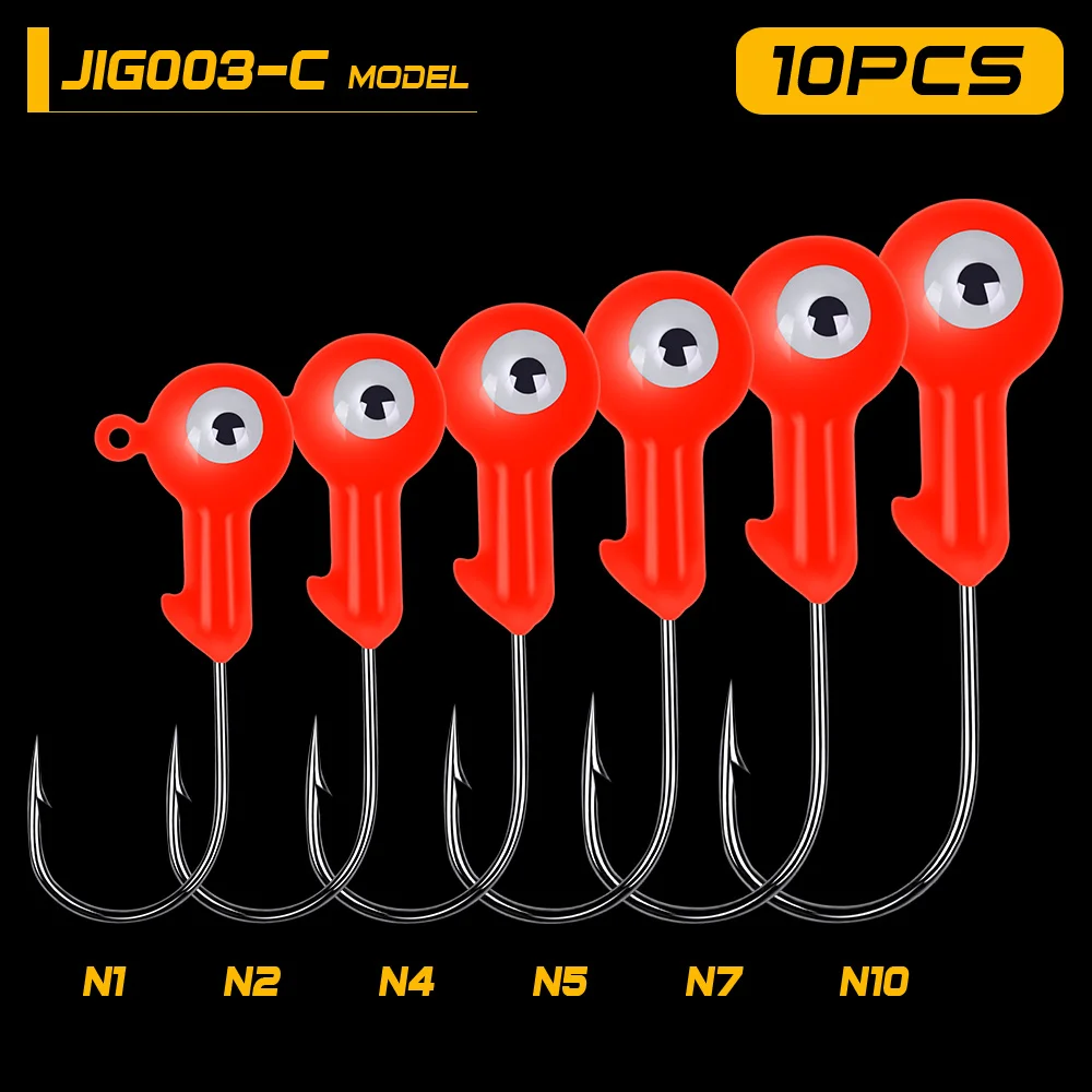 10 шт./лот углеродистая сталь большой Рыболовный крючок для глаз 1G-2G-4G-5G-7G-10G рыболовный крючок мини свинцовый круглый крючок для джигов крючки - Цвет: Color C