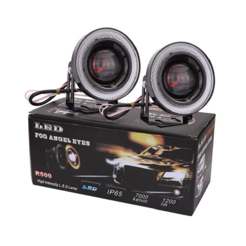 

2pcs Universal Car COB 1200LM 30W Light LED Fog Light White Angel Eye levels DRL Driving Projector Signal Bulbs Lamps Auto