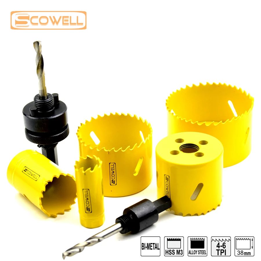 

7PCS Top Quality Bi-metal M3 Holesaw Cutter for metal and wood working,High Speed Steel 19mm-73mm holesaw kits In Bulk