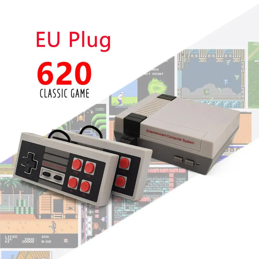 Встроенный 500/620 игр Мини ТВ игровая консоль 8 бит Ретро Классический Ручной игровой плеер AV выход видео игровая консоль игрушки подарки - Цвет: EU 620Games