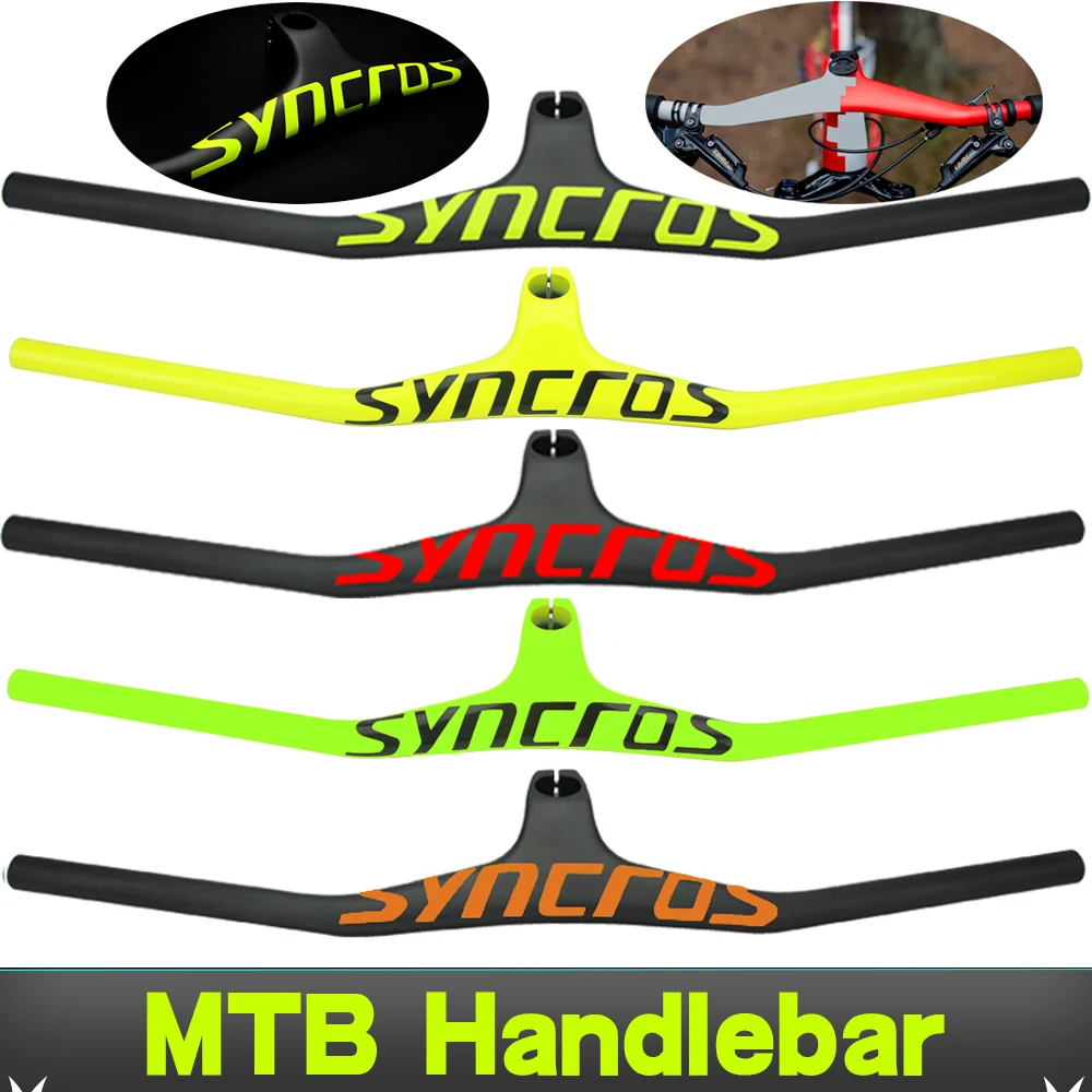 Syn Custom Champion MTB elevador de bicicleta-Manillar integrado en una forma de 17 grados con vástago 3K negro mate manillar MTB de carbón - 1