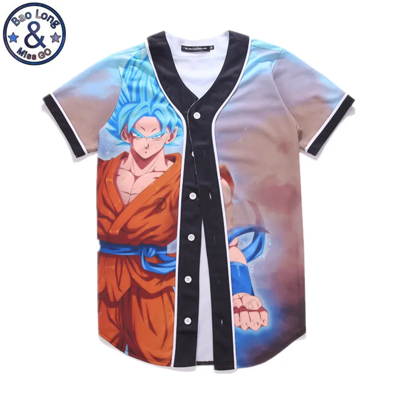 

Women Men Clothing 3D Print Baseball T shirt Anime Cartoon Dragon Ball Super Saiyan Hip Hop Fitness Casual Camisetas