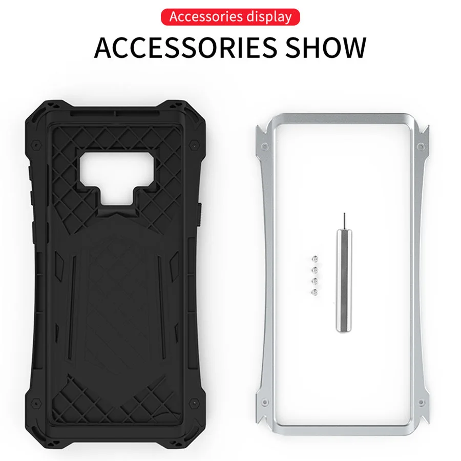 New Heavy Duty Case for Samsung Galaxy Note 9 Doom Armor Metal Case for Samsung Note 9 Original R-just Shockproof Cover (12)