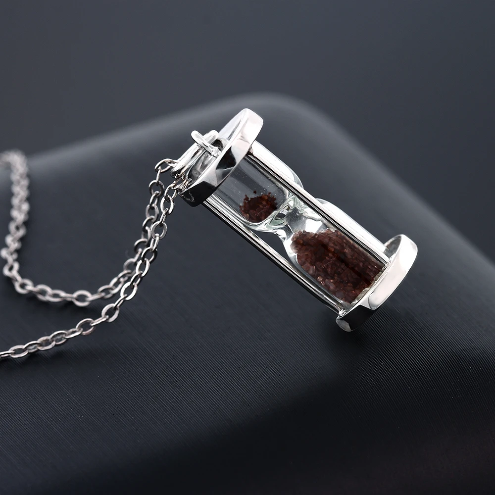 GemStoneKing 925 пробы серебро песочные часы кулон с 0 75 Ct натуральный гранат пыли