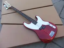 Free Shipping New Cnbald 4 string electric bass guitar In Red 101108
