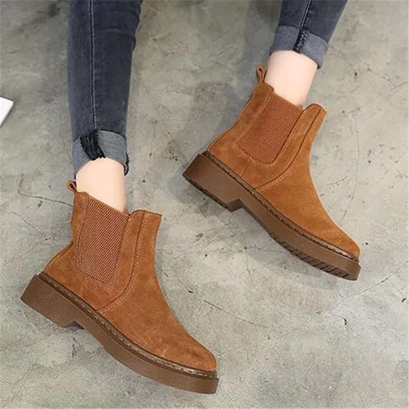 Женские ботинки из натуральной кожи feiyitu Осень зима теплые новые брендовые