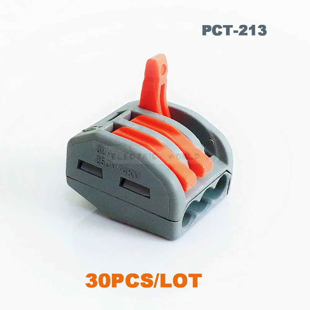 

30pcs WAGO 222-413 PCT-213 Universal Compact Wire Wiring Connector 2 pin Conductor Terminal Block 0.08-2.5mm2 cable connector