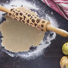 Elm Хэллоуин Лазерная гравировка рельефная Скалка портативный рельефная Скалка шаблон помадка, кондитерские изделия инструмент для украшения торта