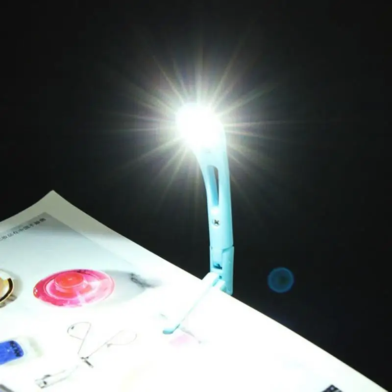 Lâmpada de Leitura Portátil Minúsculo Livro Olho Protectiontravel Clipe Dobrável Cor Aleatória Led Luz 2 Luzes e Iluminação