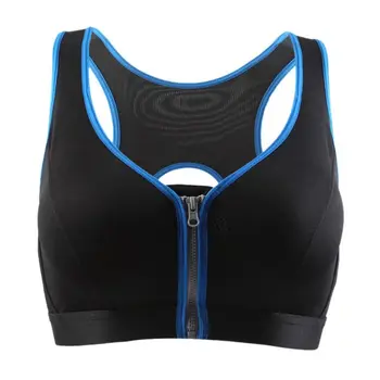 

Fashion Shockproof Push Up Tops Women Padded Tank Crop Tops Front Zippers Fitness Bras