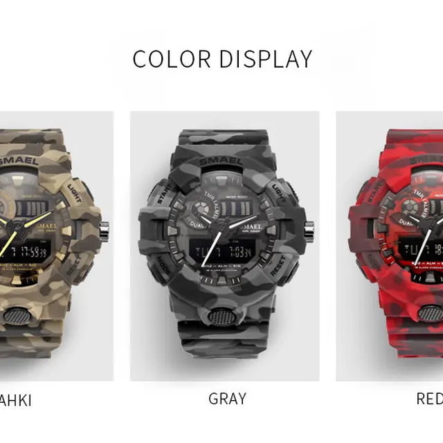 SMAEL Brand Luxury Cowboy Sport zegarek nowy mężczyźni Military Zegarki Analog Army cyfrowy Writwatch 8001 wodoodporny zegar mężczyźni Watch tanie i dobre opinie Quartz Wristwatches Complete Calendar Shock Resistant Rattrapante Stop Watch LED display Auto Date Water Resistant Chronograph Back Light Multiple Time Zone Alarm Perpetual Calendar SMAEL Brand Luxury Cowboy Sport zegarek nowy mężczyźni Military Zegarki Analog Army cyfrowy Writwatch 8001 wodoodporny zegar mężczyźni Watch tanie i dobre opinie Quartz Wristwatches Complete Calendar Shock Resistant Rattrapante Stop Watch LED display Auto Date Water Resistant Chronograph Back Light Multiple Time Zone Alarm Perpetual Calendar