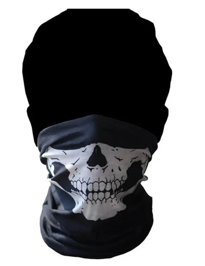 Face Sun Mask Skeletion Ghost Skull Headwear Cycle Balaclava Scraf UV Outdoor
