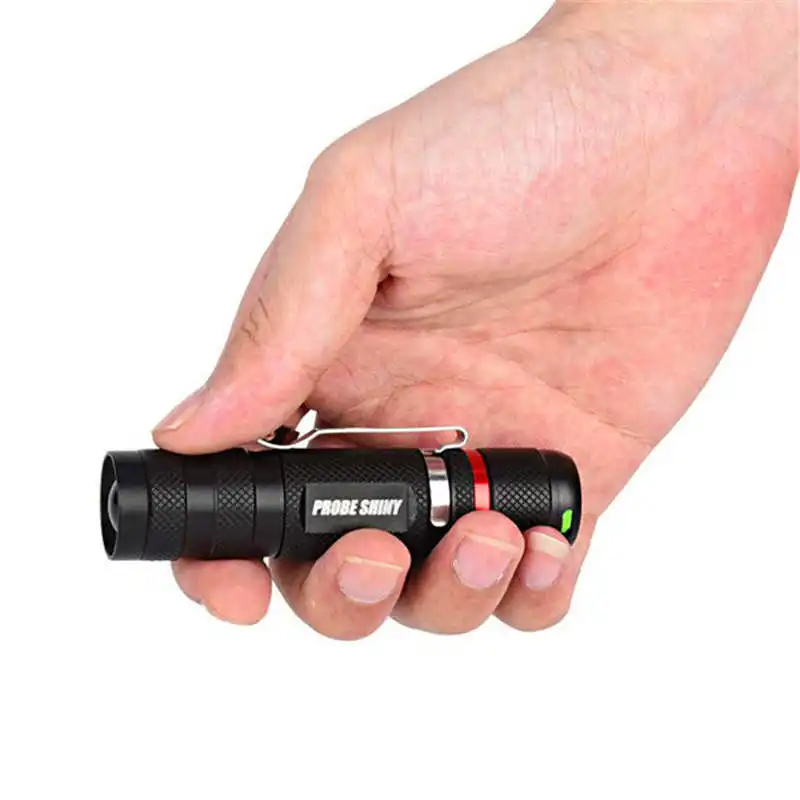 G700 Zoomable XML lanterna led Q5 Tactical Flashlight+14500 Battery+Charger+Case led flashlight rechargeable #4A28 (5)