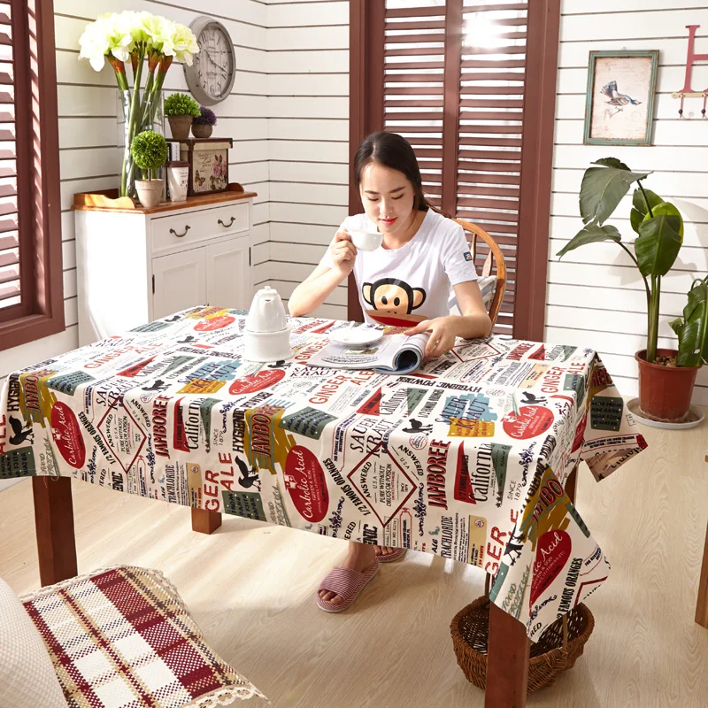 PAPA&MIMA tablecloth newspaper pattern European Functional Table Cloth for Picnic Party Home Hotel 