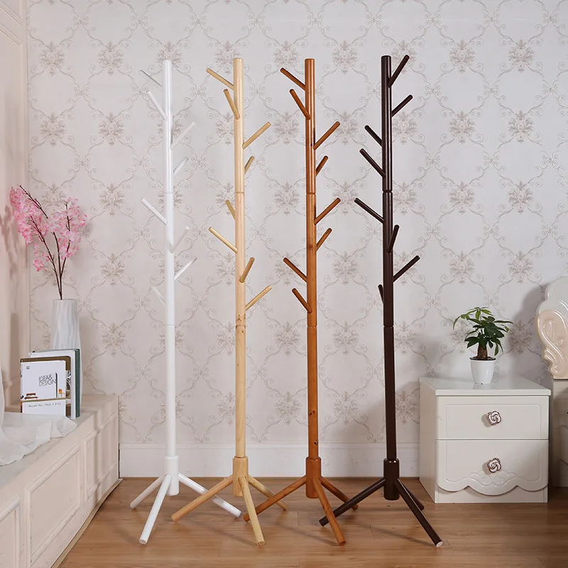 Solid wood floor coat rack Simple Assembly Triangle Base clothes Hat shelves hanger standing clothing racks bedroom furniture Solid wood floor coat rack Simple Assembly Triangle Base clothes Hat shelves hanger standing clothing racks bedroom furniture