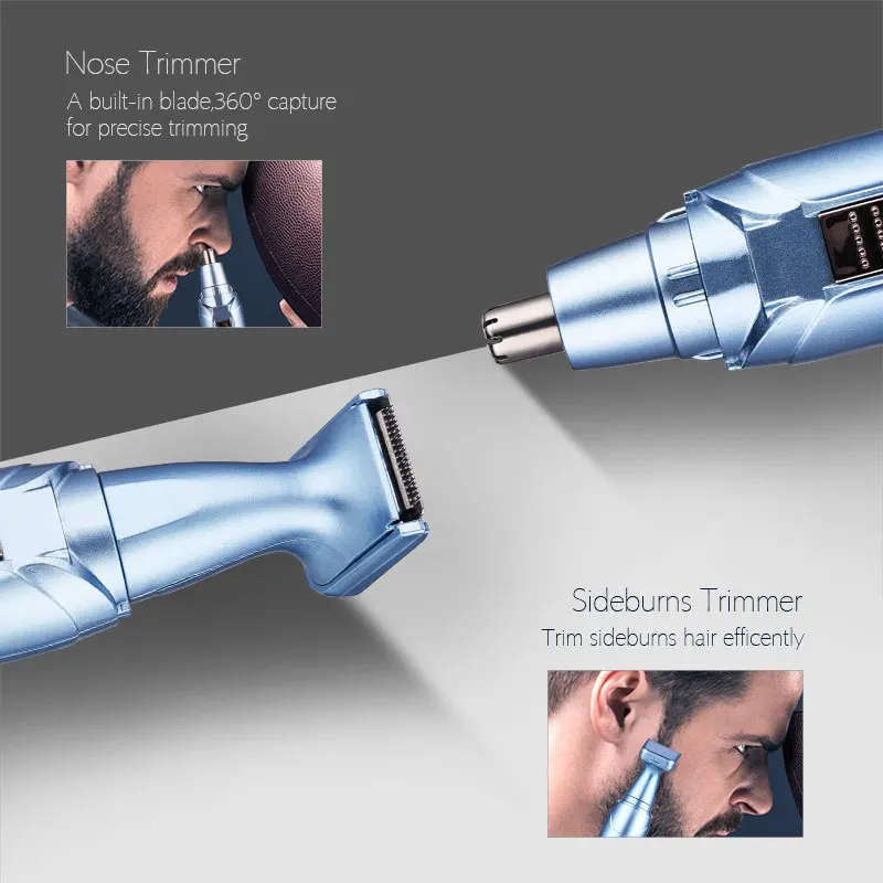2 в 1, мужской электрический триммер для носа, для носа, ушей, бакенбардов, бороды, волос, бритья, соскабливания, перезаряжаемая бритва, тример, персональный уход за лицом