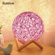 Настольные лампы для спальни USB прикроватная лампа Красочный ночник шар пеньковая настольная лампа для гостиной Дети День рождения Рождественский подарок