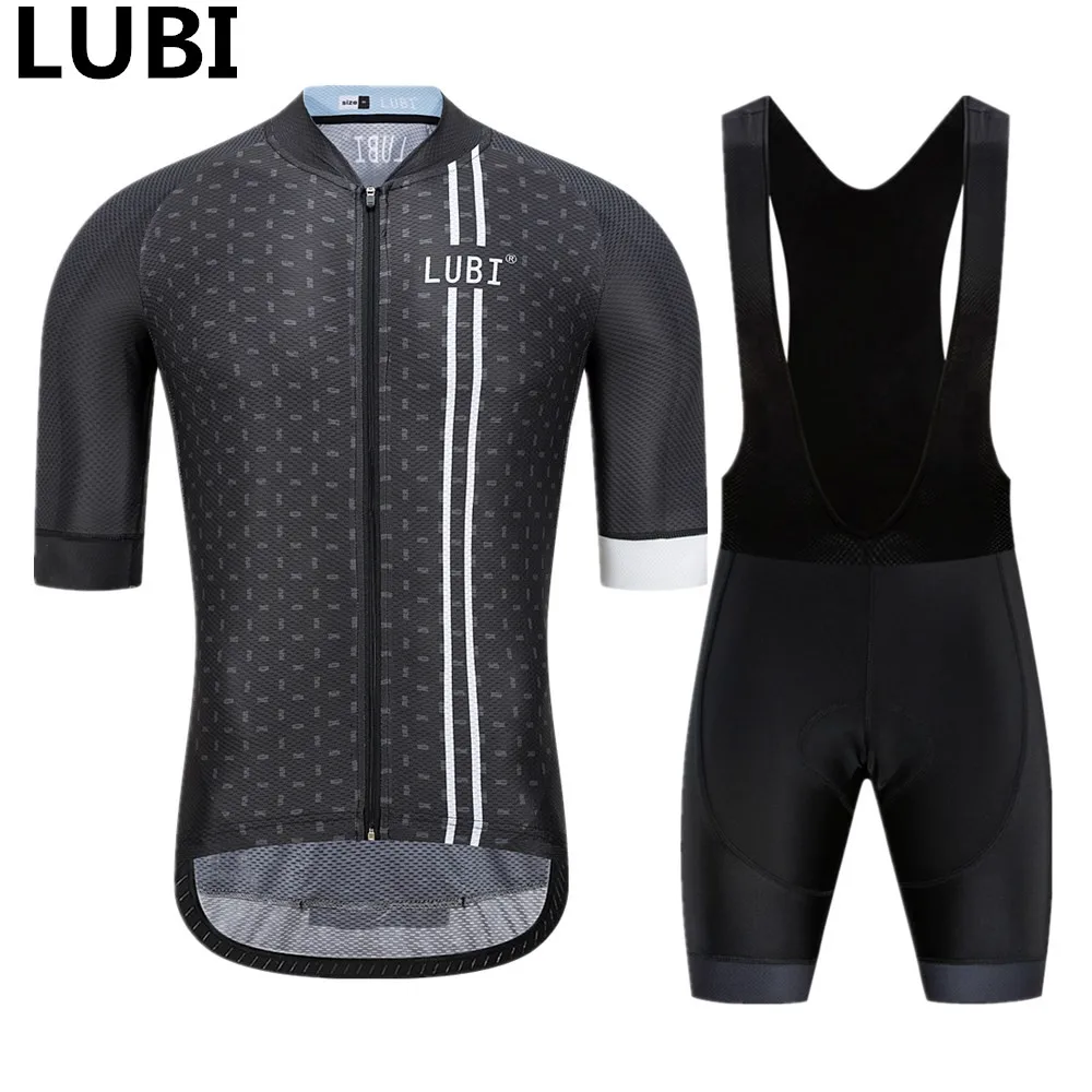 LUBI الرجال الصيف الموالية الدراجات جيرسي مجموعة ارتداء الاسفنج عالي الكثافة سادة تنفس MTB الجوارب الملابس مجموعات الدراجة الطريق الملابس دعوى
