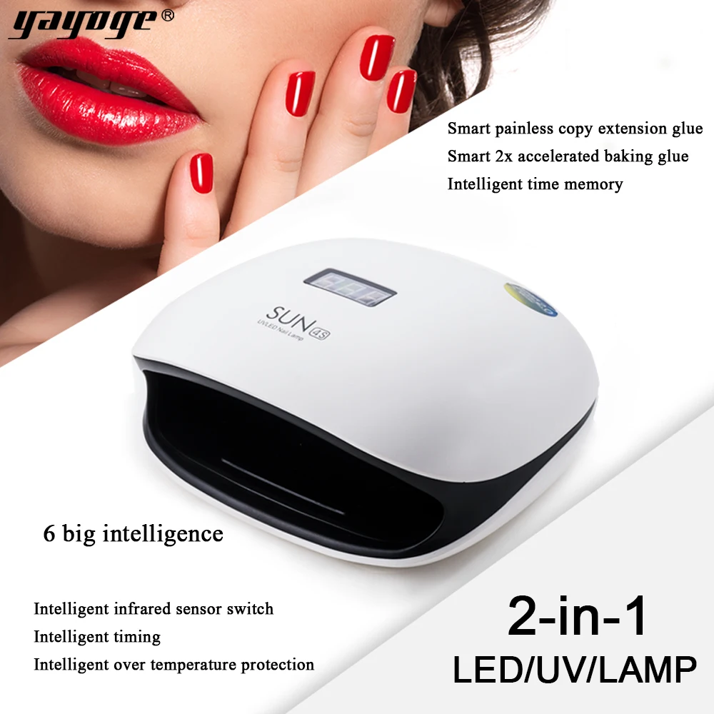

YAYOGE 48W UV Nail Dryer For All Types Gel 36 Leds Lamp for Nail Machine Curing 50000+ hours usd