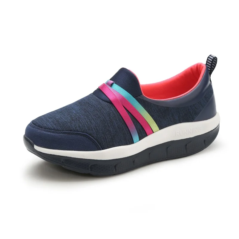 MINIKA/Обувь для похудения; женская летняя спортивная обувь без шнуровки; женская обувь на платформе-танкетке для фитнеса; женская обувь для похудения - Цвет: Blue