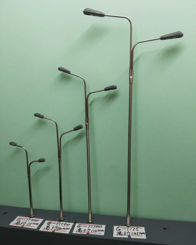 20pcs model train led lights Double Lamp Post Street Lights models