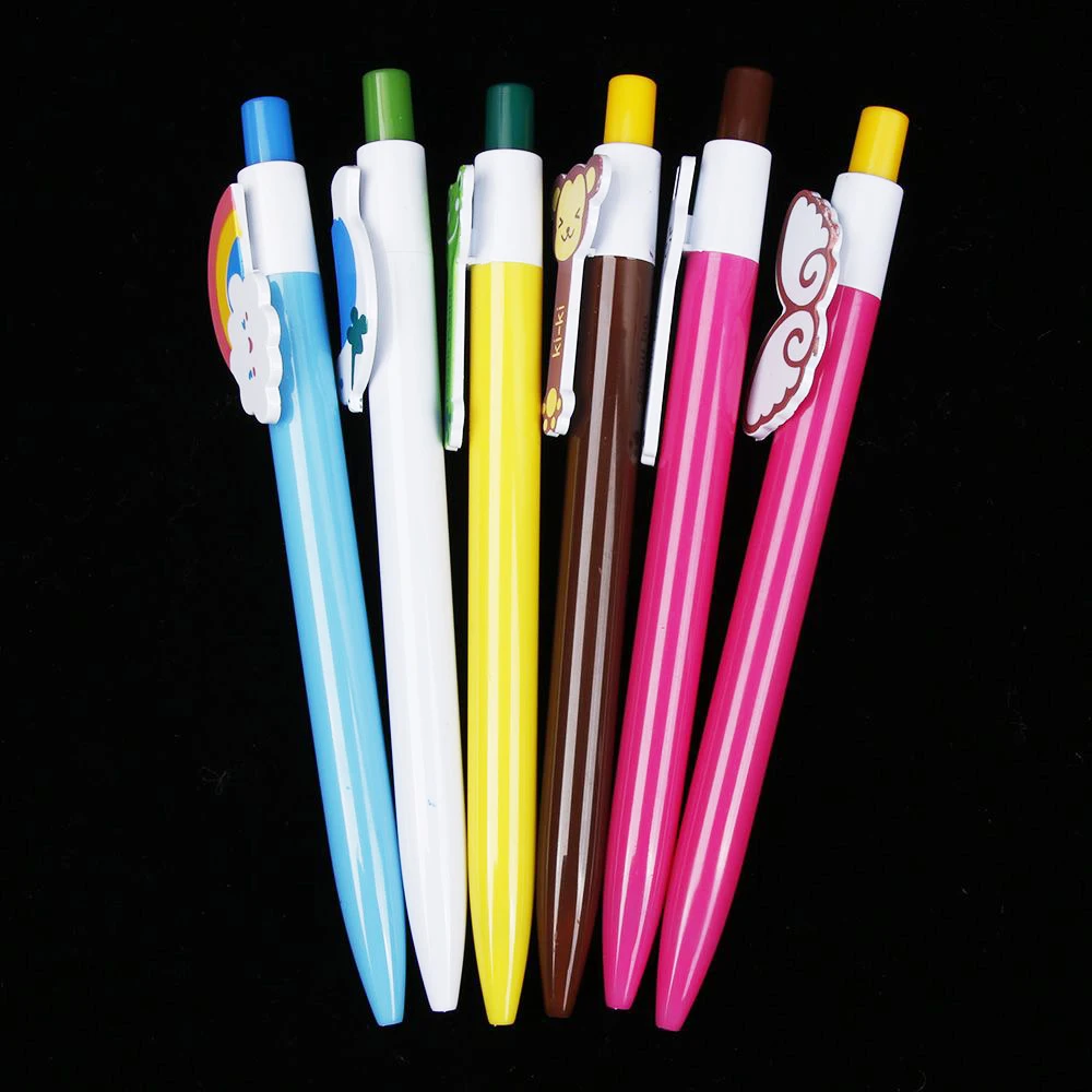 

1PCS Cartoon Stationery Plastic Animal Ballpoint Pen Wings of Rainbow Student Pen Blue Ink Office School Supplies