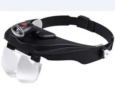 

head mounted HD magnifier old man reading HD LED magnifier with lamp 4 different times