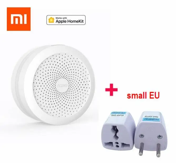 Xiao mi jia Aqara концентратор mi Gateway с RGB светодиодный ночной Светильник Smart work с Apple Homekit mi home App International Edition - Цвет: add small EU plug