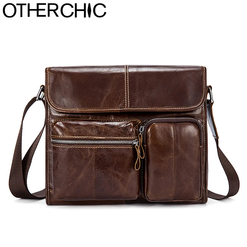 

OTHERCHIC Genuine Leather Men Bags Fashion Brand Designer Handbags Shoulder Vintage Cow Crossbody Bag Men Messenger Bags 7N04-22
