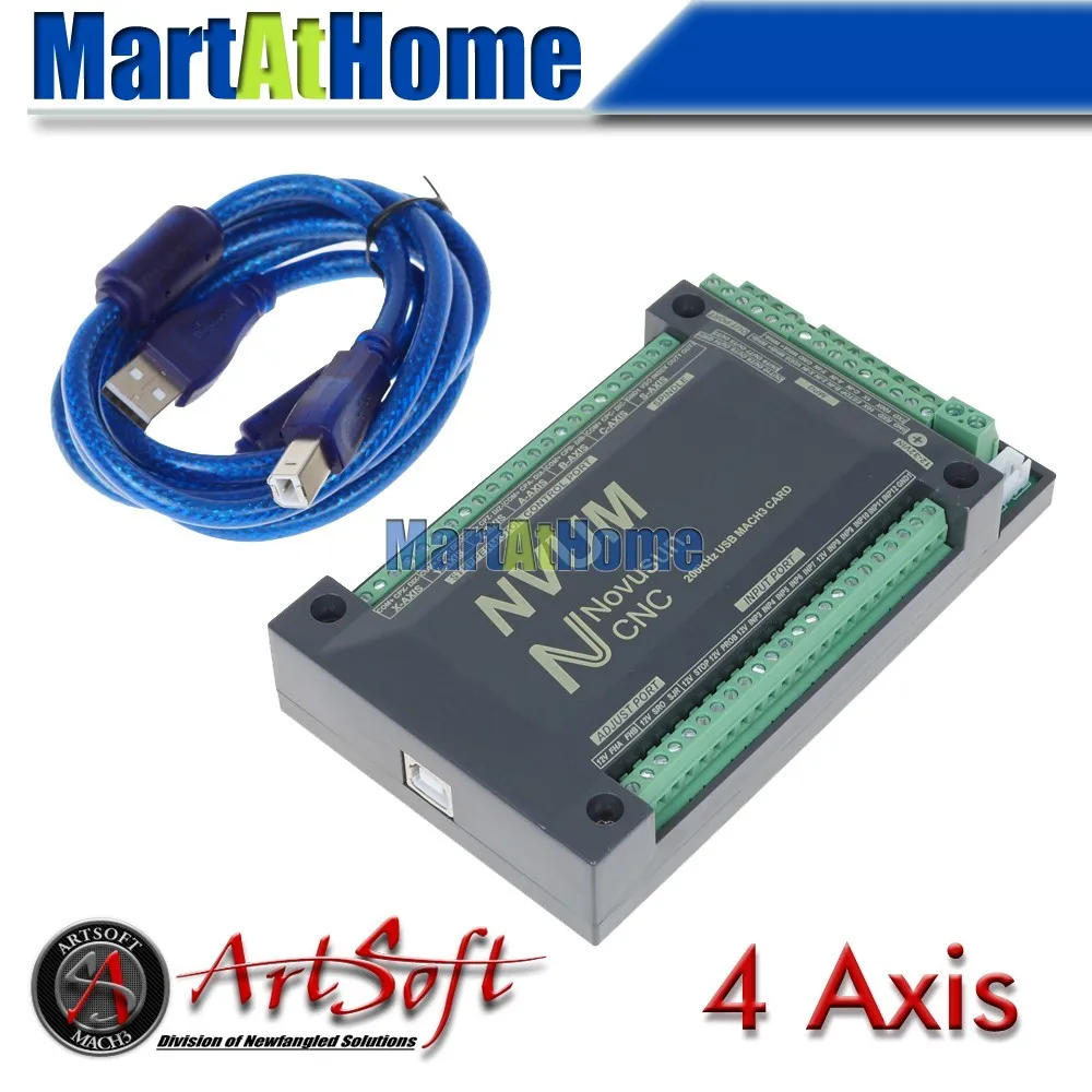 NVUM4 V2 CNC 200 кГц 4 осевая USB карта управления движением Mach3 плата прерывания