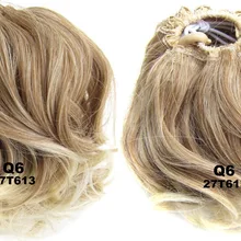 Стиль, Курчавые Волнистые Синтетические булочки для волос выдвижения волос Q6 эластичный парик, заколки, заколки для волос, трессы, заколки, 34 доступные для заказа цвета, 10 шт./лот