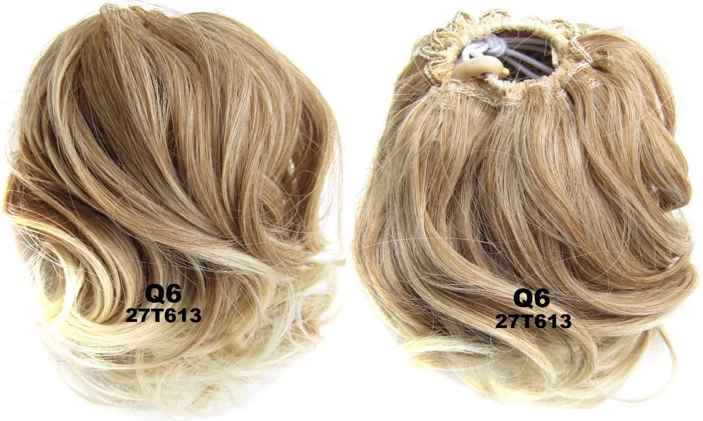 New Style Curly Wave Synthetic Hair Buns Hair Extensions Q6