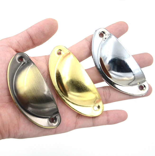 5pcs Black Color Semicircle Shell Cabinet Door Cupboard Antique Furniture Pull Handles Drawer