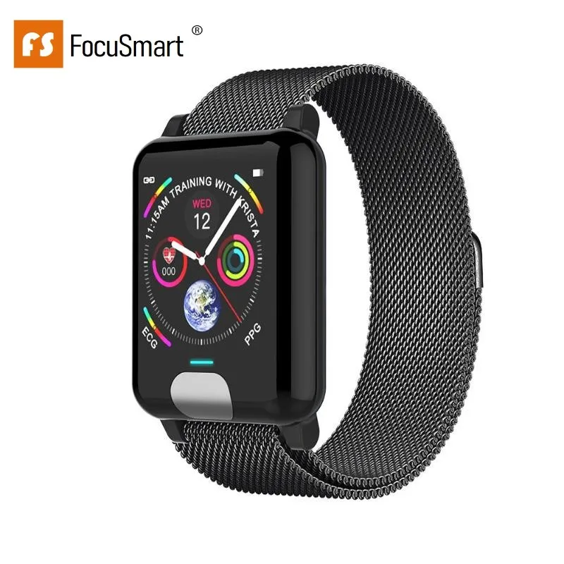 FocusSmart E04 умные часы ЭКГ PPG кровяное давление фитнес трекер Gps Smartwatch браслет