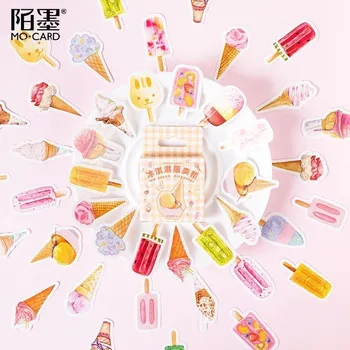 

46PCS/box New Ice Cream Dispenser Paper Lable Sealing Stickers Crafts Scrapbooking Decorative Lifelog DIY Stationery Sticker