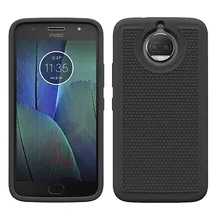 Para Motorola Moto G5S/G5S Plus funda armadura a prueba de golpes goma de silicona suave y cubierta trasera de PC duro + Protector de pantalla