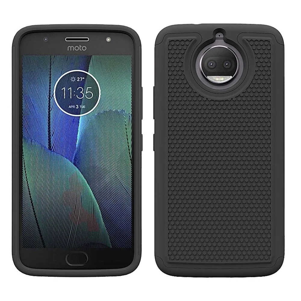 Противоударный чехол для Motorola Moto G5S / Plus Мягкая силиконовая резина и жесткая