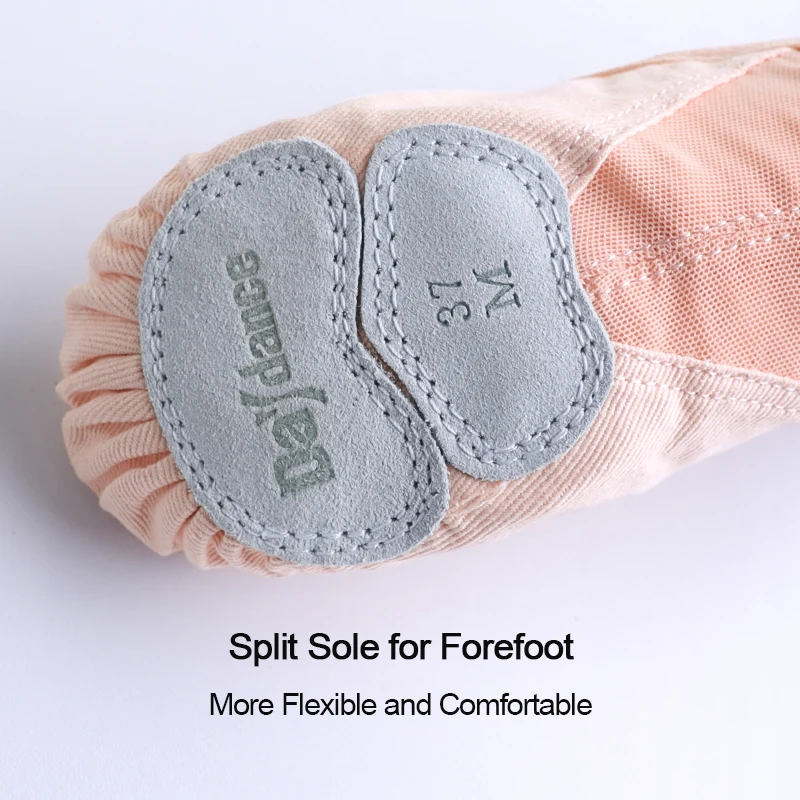 Ballet Shoes Dance Shoes for Women Girls Dance Academy Three Soft Split Sole Stretch Fabric Mesh Splice Dancing Slippers 5