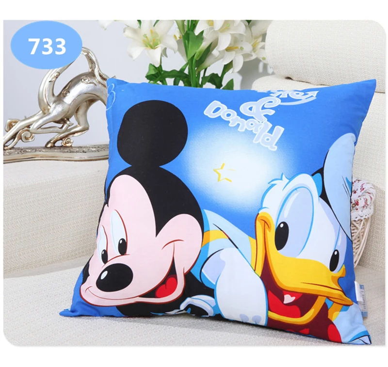 

Disney Carton Printing Pillow Frozen Princess Mickey Mouse Donald Duck Snow White Printing Throw Pillow Bolster Square Cushion