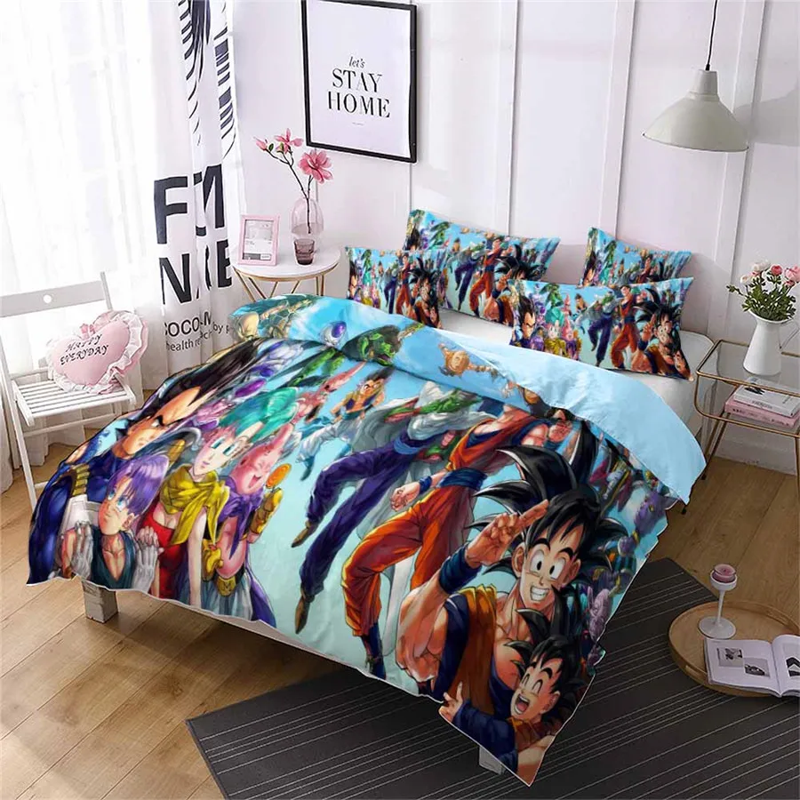  HELENGILI 3D Bedding Set Dragon Ball Print Duvet Cover Set Bedcloth with Pillowcase Bed Set Home Te