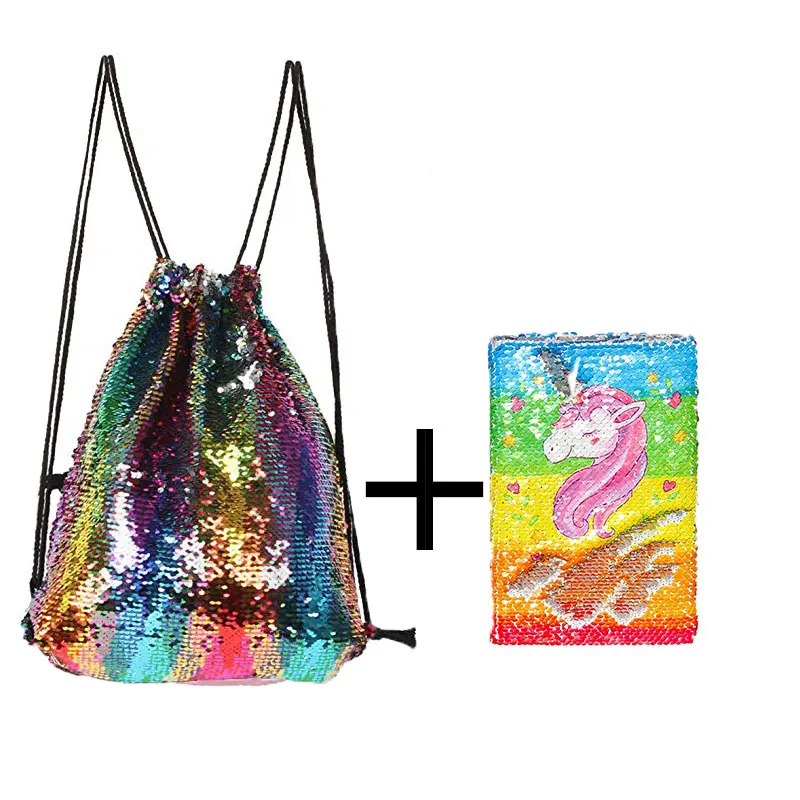 

Magic Mermaid Reversible Sequin Drawstring Backpack/Bag Gifts sequins ornaments