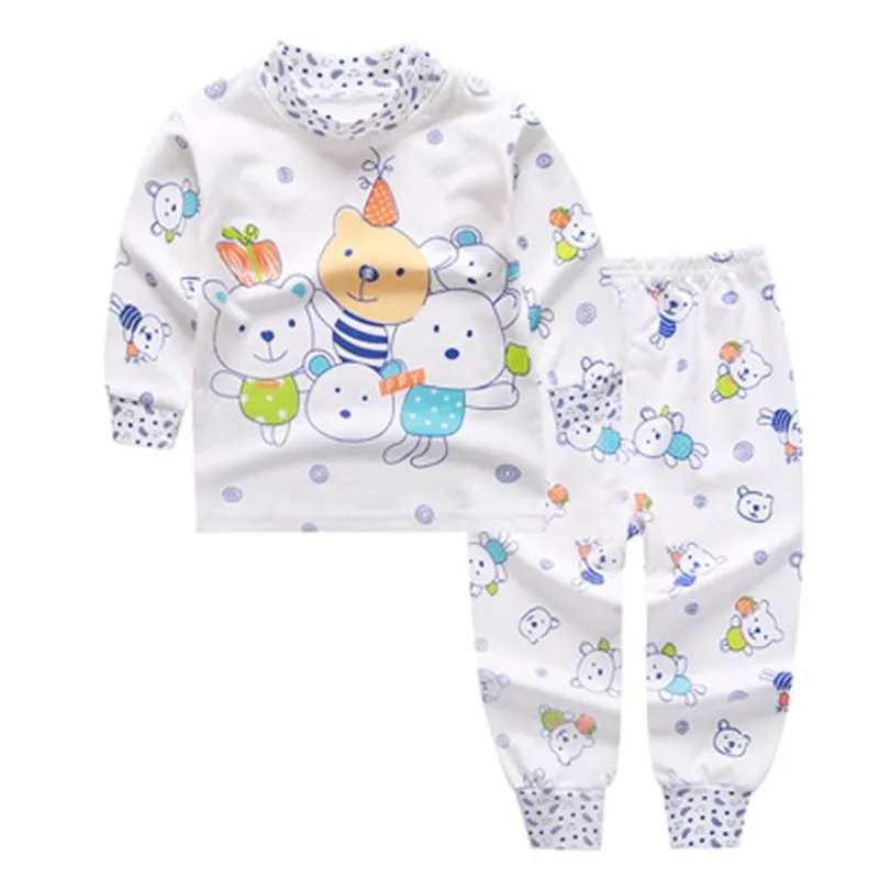 Комплект одежды для сна для детей 3-24 месяцев, детские пижамы, пижамы для малышей, пижамы с рисунками животных для мальчиков и девочек, хлопковая одежда для сна - Цвет: 21