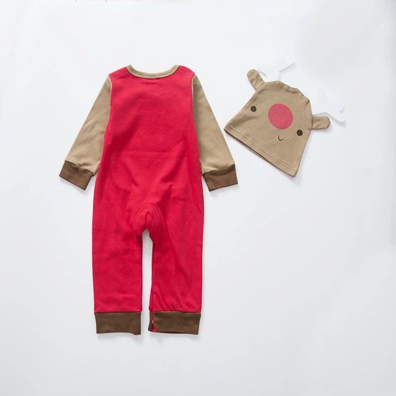 Для новорожденных Комбинезоны Детская одежда Roupas Bebe хлопковая футболка с длинными рукавами милый, детский головной убор, кепка бейсболка Комбинезоны для маленьких мальчиков Одежда для детей на зиму