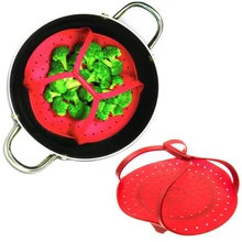 Микроволновая печь; силикон Пароварка для овощей для приготовления пищи пароварка корзина складная корзина для хранения кухонные принадлежности