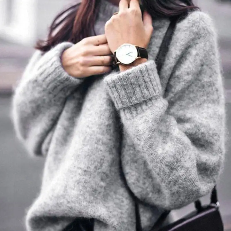 

KANCOOLD 2018 Fashion Womens Long Sleeve Tops Sweater Casual Loose Knitwear Pullover Female clothing Sweater 18juiy11