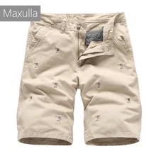 Maxulla мужские короткие летние хлопковые пляжные шорты с вышивкой бермуды шорты мужские шорты большие размеры 5 видов цветов Mla050
